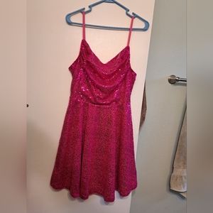 L Pink Sequence party dress